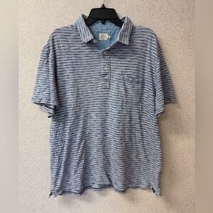 Faherty Mens Size XL Striped short sleeve polo shirt‎